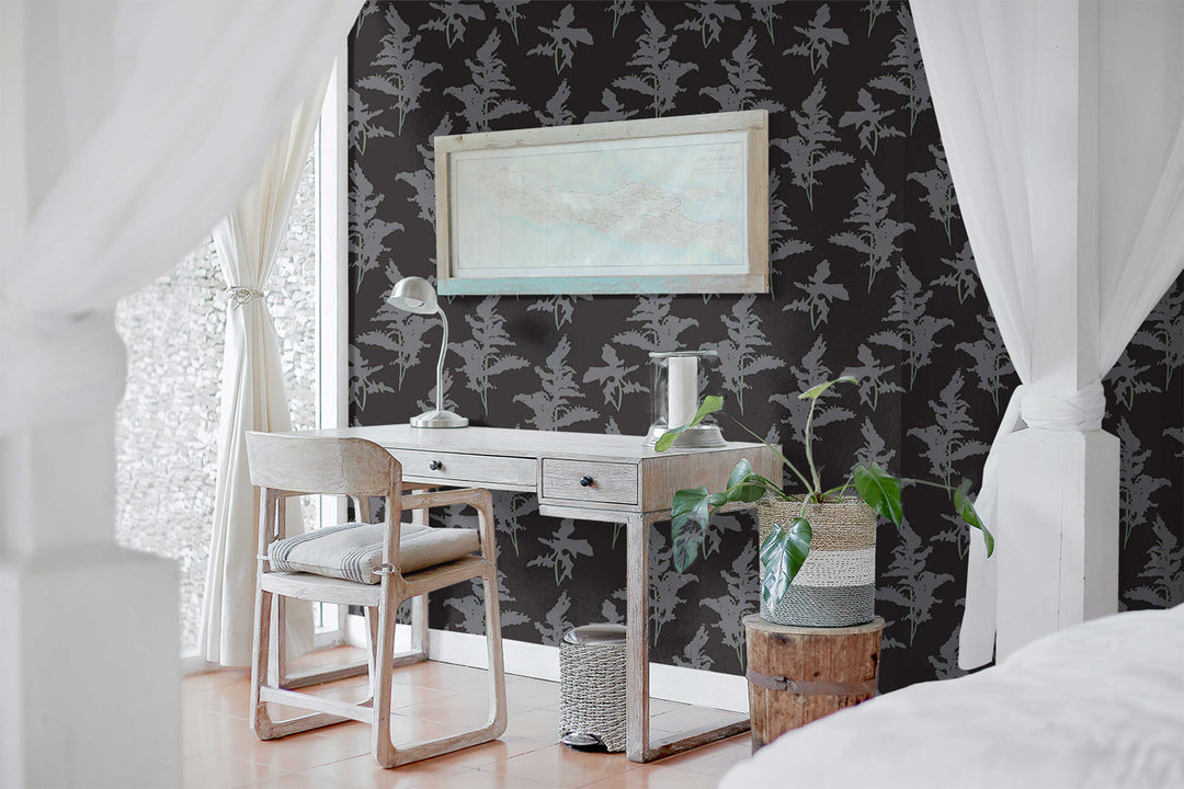 Black and Gray Peel and Stick Removable Wallpaper - Madame Cola Design 01K