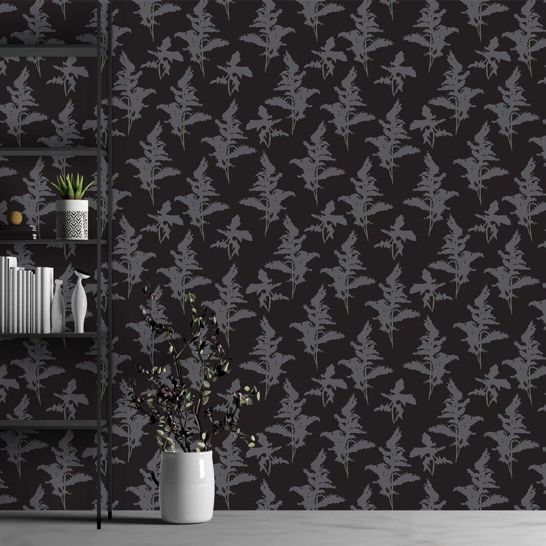 Black and Gray Peel and Stick Removable Wallpaper - Madame Cola Design 01K