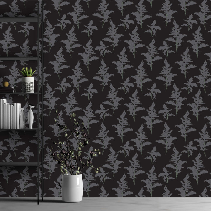 Black and Gray Peel and Stick Removable Wallpaper - Madame Cola Design 01K