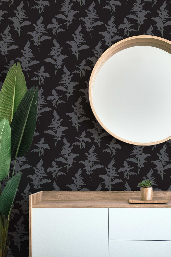 Black and Gray Peel and Stick Removable Wallpaper - Madame Cola Design 01K