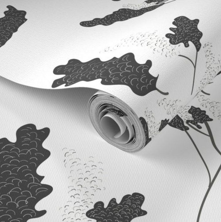 Wicker Park 02 Design - Black and White Floral Wallpaper