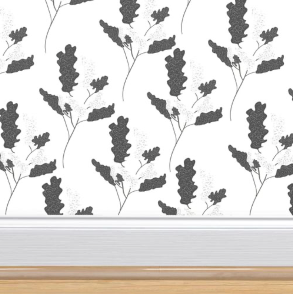 Wicker Park 02 Design - Black and White Floral Wallpaper