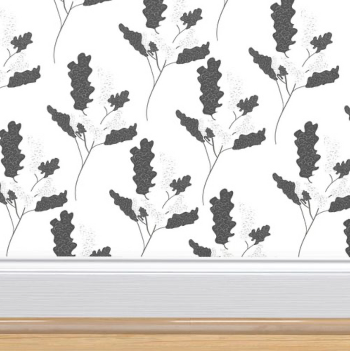 Wicker Park 02 Design - Black and White Floral Wallpaper