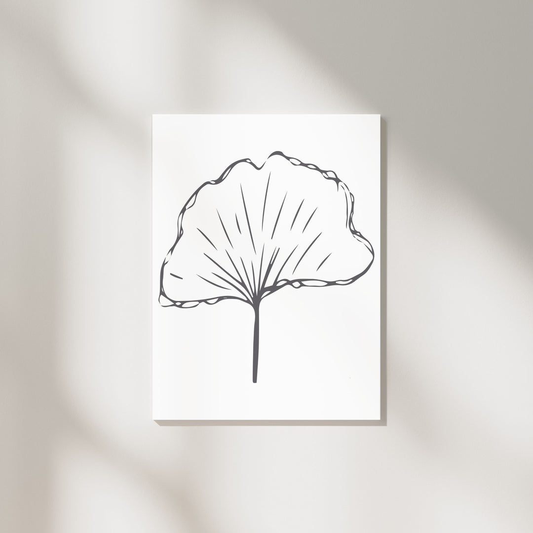 Black and White Leaf Hand Drawn Sketch #22-06; Digital Download Wall Art