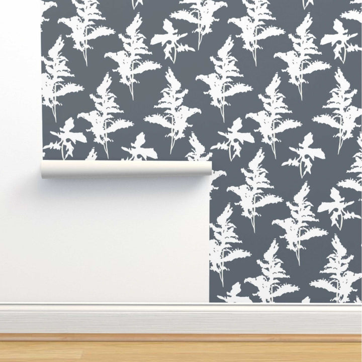 Blue and White Peel and Stick Removable Wallpaper - Madame Cola Design 01A
