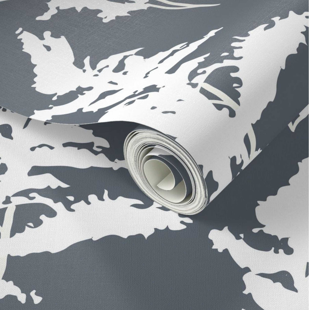 Blue and White Peel and Stick Removable Wallpaper - Madame Cola Design 01A