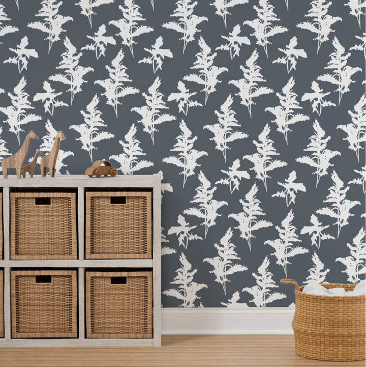 Blue and White Peel and Stick Removable Wallpaper - Madame Cola Design 01A