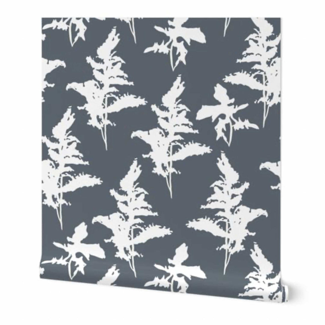 Blue and White Peel and Stick Removable Wallpaper - Madame Cola Design 01A
