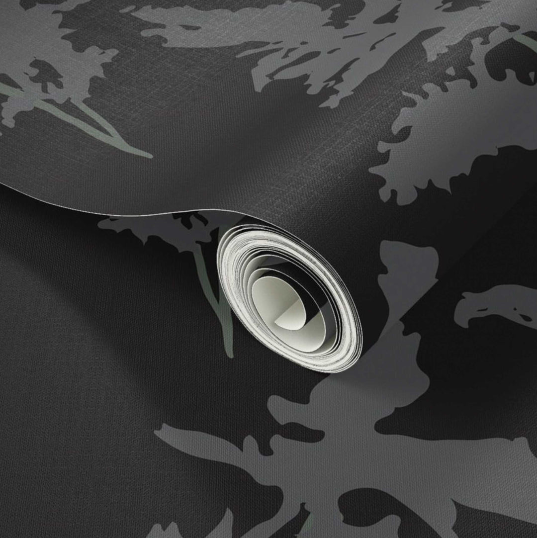 Black and Gray Peel and Stick Removable Wallpaper - Madame Cola Design 01K