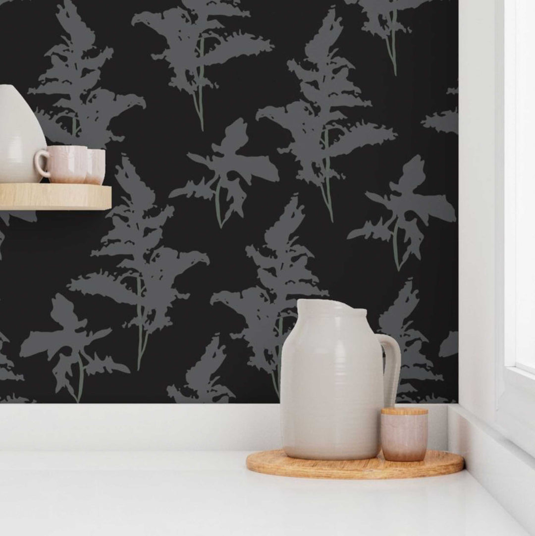 Black and Gray Peel and Stick Removable Wallpaper - Madame Cola Design 01K