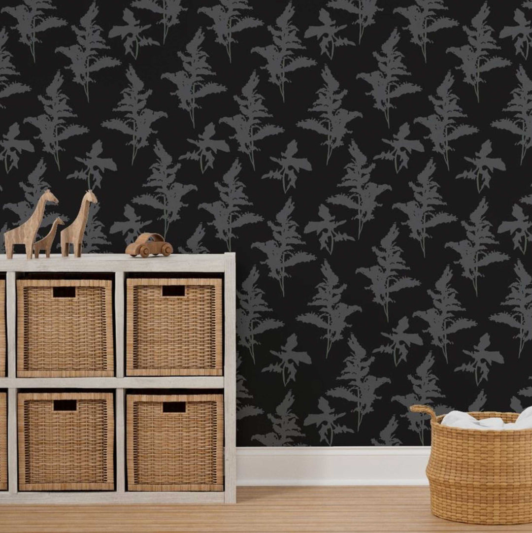 Black and Gray Peel and Stick Removable Wallpaper - Madame Cola Design 01K